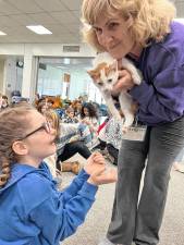 The students worked with representatives from both the Blooming Grove and Warwick Valley humane societies to raise awareness of cats in need of adoption.