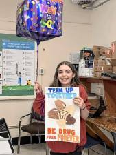 Sixth grader Aubrey Cirigliano won the English grand prize for the 37th Annual ADAC Substance Abuse Prevention Poster Contest.