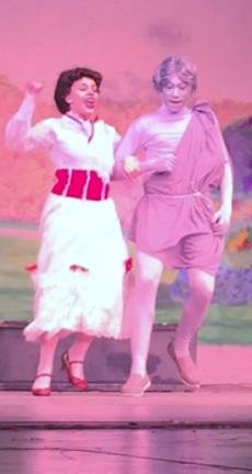 The perfect nanny at Cherry Tree Lane Mary Poppins and Neleus step lively as she shows the Banks children that a walk in the park does not have to be boring!