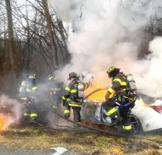 Car fire extinguished by Goshen FD
