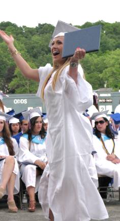 Goshen's Class of 2014 Krystina Dolichni celebrates.
