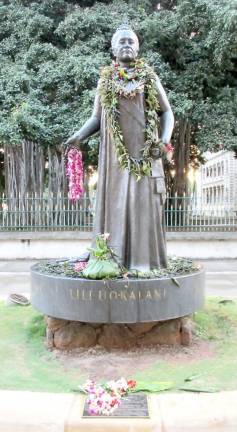 Few statehouses feature memorials to actual historical women Queen Liliuokalani at the Hawaiian capitol