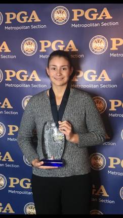 Goshen golfer Erika Fuentes named PGA Junior Player of the Year Erika Fuentes accepts her Metropolitan PGA Junior Player of the Year award (Photo provided)