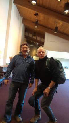 Community tours performing arts center before deciding its fate at the polls Lew Donnelly and Michael Winsch (Photo by Frances Ruth Harris)