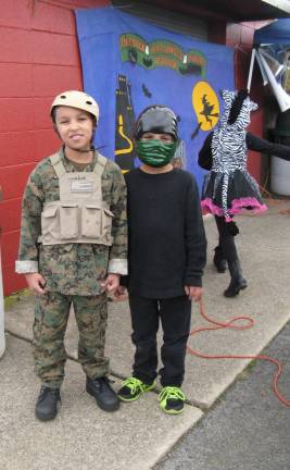 Chester celebrates the haunting season Leander, 8, and Leonidas Medina, 7, of Chester (Photo by Ginny Privitar)