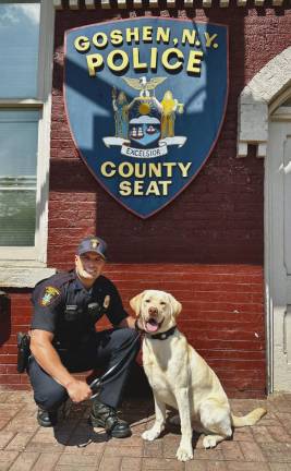 Village of Goshen Patrolman Jeremy Harter and his K-9 partner Walker. Photo provided by Goshen Village Police.