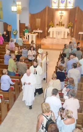 Cardinal Timothy Dolan made a pastoral visit to Holy Rosary Parish in Greenwood Lake on Saturday, June 27. Photos by Ed Bailey.