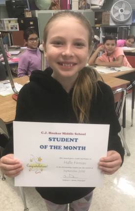 13 named September Students of the Month at C.J. Hooker Middle School Halle Firman