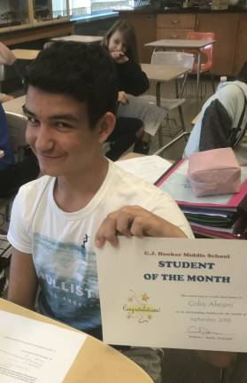 13 named September Students of the Month at C.J. Hooker Middle School Colin Ahearn