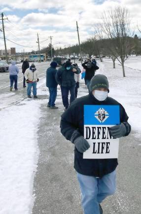 About 70 pilgrims from all over Orange County and a few from Rockland marched in really cold conditions.