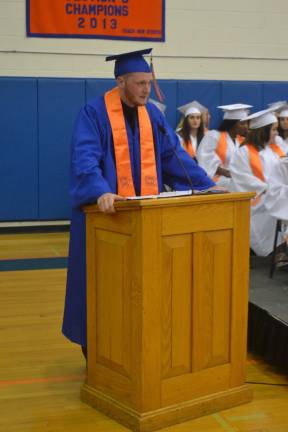 Chester Academy Senior Class President addresses his class at ceremony's end