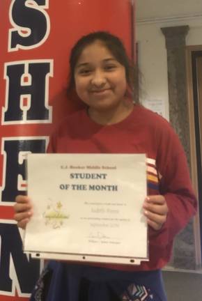 13 named September Students of the Month at C.J. Hooker Middle School Judith Perez