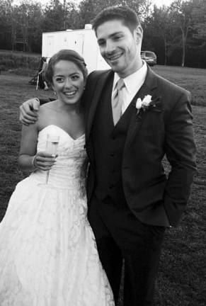 Summer love A joyful Zara Zuckerman and Ryan Meehan at their Aug. 25 wedding at Rosmarins Day Camp in Monroe.