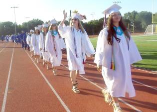 The commencement of the Goshen High School Class of 2021, the 129th group of young women and men to call Goshen home, took place at the new multi-use artificial turf athletic field at the high school. Previously, graduation was held at Historic Track. Photos by Frances Ruth Harris.