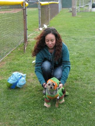 Chester celebrates the haunting season This pup came as a teenage mutant ninja turtle (Photo by Ginny Privitar)