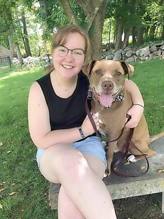 Kathy McLoughlin of Monroe lost a pet in October 2019. In April 2020, Warwick Valley asked her to foster P.J, 7-year-old lab pit bull mix who had been at the shelter for four years. In May 2020 McLoughlin became a “foster fail,” officially adopting P.J.