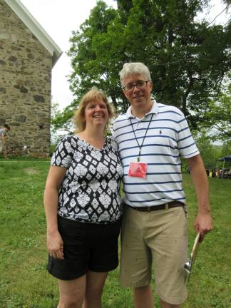 A great day for the Bull family Melanie Lattimer, retiring caretaker of Bull Stone House, and Lyle Shute, board president. (Photo by Ginny Privitar)
