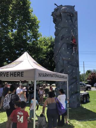 Rock wall climbing was among Great American Weekend activities.