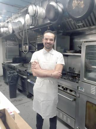 Bryce Stevenson in the Hotel Fauchère kitchen