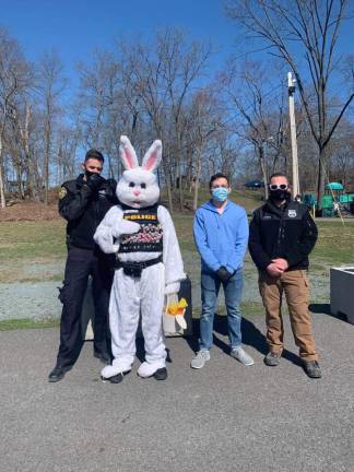 Meet Officer E. Bunny at Chester Police Department’s Easter Egg Hunt Officer E. Bunny at last year’s Easter egg hunt. Photo provided.