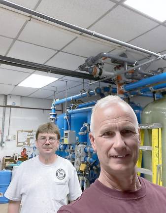 Town Councilmen Tom Becker and Water Plant Operator Bill Keller.