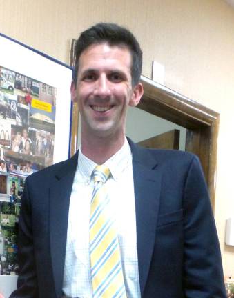 Bruce Chambers at the June 28, 2017, Chester town board meeting, when he was sworn in as a part-time police officer.