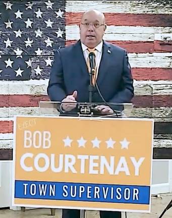 Chester Councilman Robert Courtenay announcing his bid for town supervisor