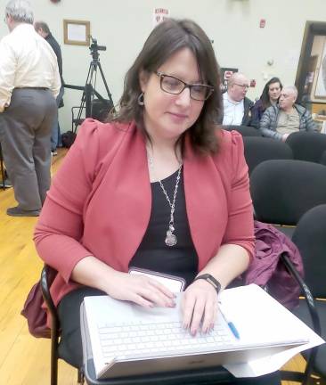 Rebecca A. Valk, attorney with the Cuddy &amp; Feder Law firm in Fishkill, N.Y., which is representing The Greens of Chester in its lawsuit against the town. Valk said she was here observing at the town board's Dec. 11 meeting.