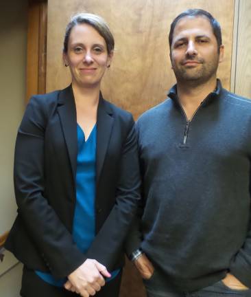 Village says BT Holdings can start building, but developer isn't happy Developer Frank Nussbaum with Kelly Pressler, one of his three-lawyer team from Jacobowitz & Gubits (Photo by Frances Ruth Harris)