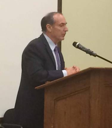 Mountco considers limiting development to Chester John Madeo, vice-president of Mountco, before the Chester town board (Photo by Edie Johnson)