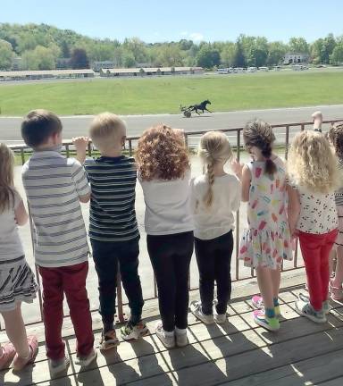 The Pre-K age students from Goshen Area Parent Nursery School took a field trip to the Harness Racing Museum. They had an amazing time learning so many interesting facts - their favorite was when tour guide Miss Christine said horses eat pizza. It was a beautiful day supporting a fellow local Goshen establishment, while teaching the next generation all about the history of the track. Photo provided by Colleen 0’Carroll.