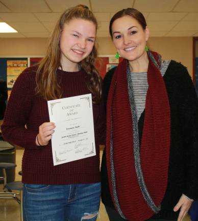 Goshen High School students honored as Goshen Greats Rosemary Smith with Danielle Linguanti