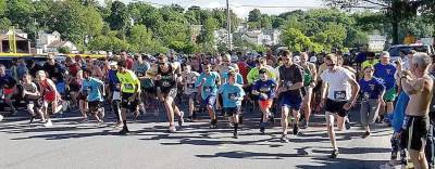 This photo shows the start of a previous Kiwanis Club 5k race. For this year’s race, the club has put in place safety measures for the volunteers and the participants. Provided photos.