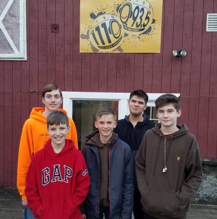 Boy Scouts visit radio station to earn merit badge Pictured in the back row (from left): Charlie Von Pentz and James Tomczak. Front: Matthew Van Regenmortel, Daniel Bassani, and Trevor Donohue. (Photo provided)