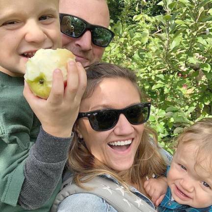 Kelsey Gurda with husband Brandon with their two children, Brayden, age 5, and Ethan, age 2.