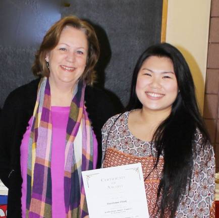 The Goshen Greats Carolanne Clark with Family and Consumer Science Teacher Janice Marsiglio.