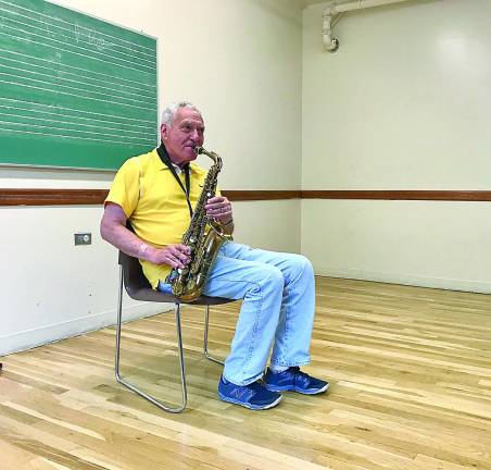 tuning up on the upper west side Paul Wolsk, 80, has been a student in the Jazz Program at Lucy Moses School at Kaufman Music Center for three years. Photo: Christina Cardona