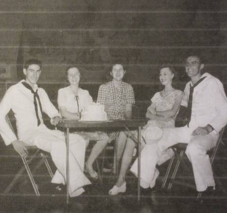 Chester LeBaron, on the far left, with some friends in a newspaper photo