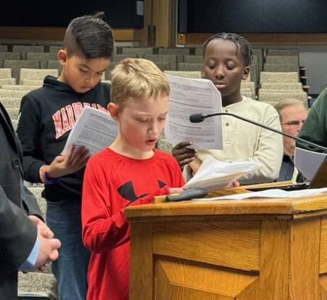 A student representative speaks about school issues.