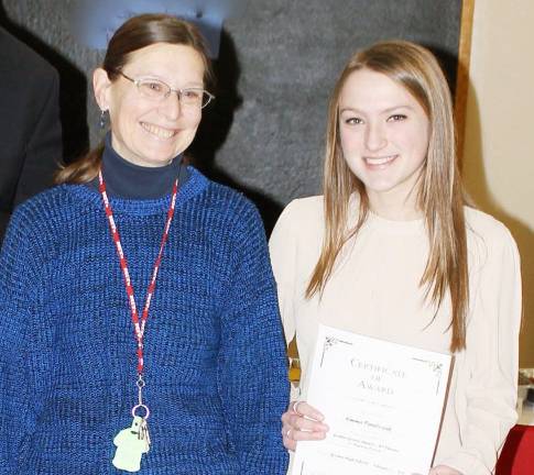 The Goshen Greats Emma Pawliczak with science teacher Laura McGinitie