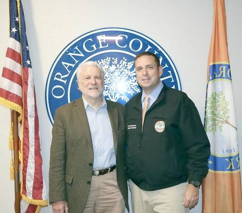 David Church (left) with Orange County Executive Steve Neuhaus