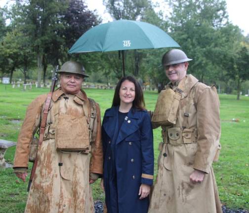 Mario Acosta of Chester, Orange County Historian Johanna Porr, and John Cronin of Newburgh.