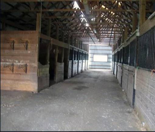 The interior of the 10-stall barn.