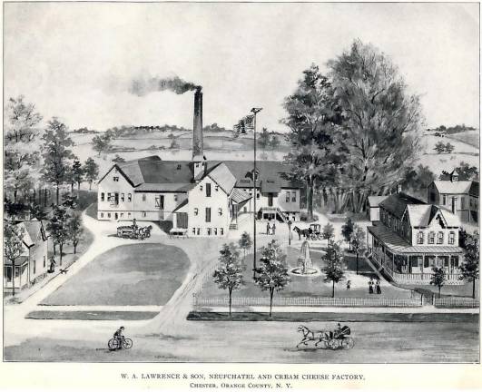 The Chester Historical Society has been awarded a $5,200 grant that will enable it to hire Neil Larson &amp; Associates to conduct the survey and prepare a National Register nomination for a 3.52-acre historic district where the immense cheese enterprise of William Alfred Lawrence (1842-1911) once stood, and where Lawrence’s home and those of his son, grandson and their families still stand. Portrait and biographic record of Orange County, New York by Chpman publishing company, New York, Chicago. Publication date 1895.