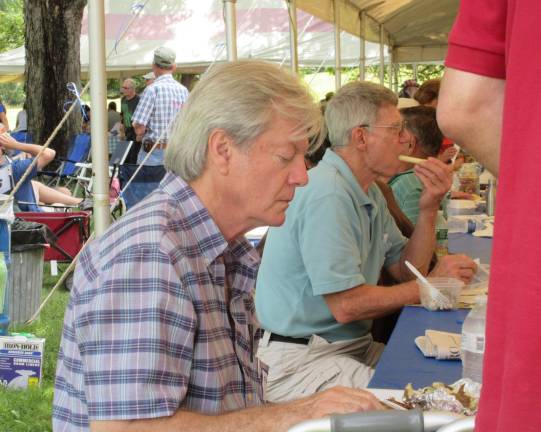A great day for the Bull family Goshen Village historian Ed Connor was present. (Photo by Ginny Privitar)