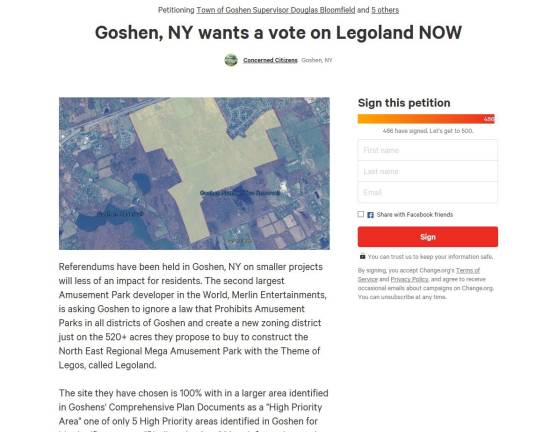A screen shot of the petition attracting a steady stream of signatures at change.org.