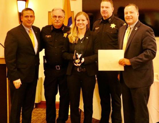 Hudson Valley Crime Analysis Center Investigator Kelsey McDonough, Orange County Executive Steven M. Neuhaus, Sheriff Carl E. DuBois, Chief Dennis Barry of the Sheriff’s Office and Commissioner of Emergency Services Brendan Casey.