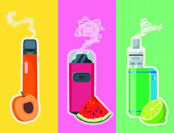 According to the U.S. Food and Drug Administration, more than 2.5 million (1 in 10) middle school and high school students use e-cigarettes. The majority use flavored e-cigarettes with fruity or sweet flavors. Flavored vapor products, such as mint chocolate, bubblegum and cotton candy, are designed to appeal to young people.