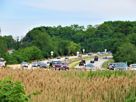 Living the detour from Sept. 16 to Sept. 20 The construction area on Route 17 near Goshen.