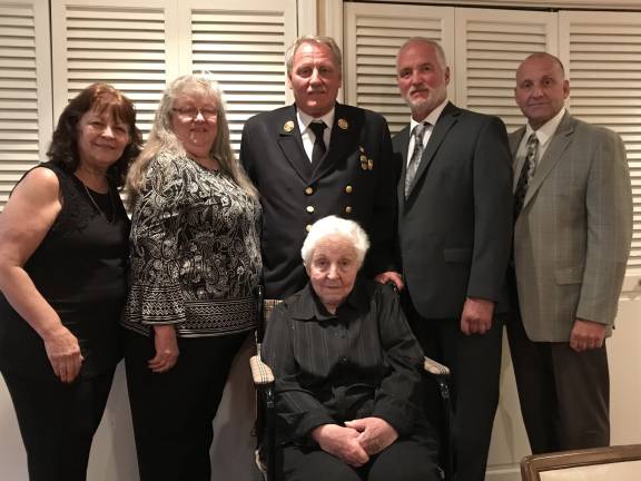 The Jones family in June 2019. Surrounding their mom, Mary Ann Jones, are (from left): Barbara Lokar, Carol Jones, Robert Jones, Thomas Jones and John Jones